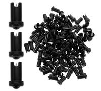 Abaodam Eyelash Glue Bottle Nozzle Needles Convenient Anti-blocking Design 100pcs Replacement Pins Black Pp and Stainless Steel Material for Bottles for Family