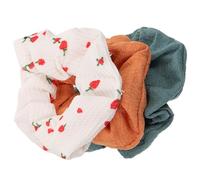 Abaodam Fabric Hair Ties Random Color 3pcs with Cherry Pattern Appearance, Comfortable Texture and Fine Workmanship, Elastic Hair Ropes for Stylish Ponytail Holders