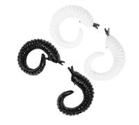 Abaodam Fancy Sheep Horn Hairclips Lightweight Plastic Two Pairs in Black and White Sheep Horn Hairpins for Adults, for DIY Hair Ornaments and Carnival Cosplay