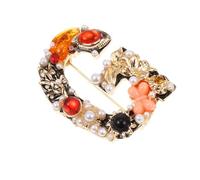 Abaodam Fashion Letter G Brooch Pin for Dress Party, Creative Alphabet Shaped Brooch Accessory, Single Piece Stylish Clothing Lapel Pin