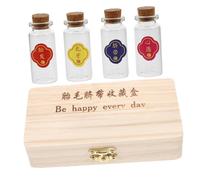 Abaodam Fetal Hair Keepsake Box Set for Baby 4 Bottles Storage Holder Wooden Keepsake Box for First Haircut and Umbilical Cord for Boys and Girls