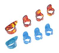 Abaodam Finger Picks Set for Guitar and Ukulele, 2 Pairs Thumb and Index Picks in Light Blue and Tortoiseshell, Celluloid Material for Fingerstyle Playing and Acoustic Instrument Use
