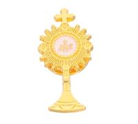 Abaodam First Communion Chalice with Unique Contemporary Design Golden Zinc Alloy Lapel Pin Versatile Religious Cross Brooch for Events and Special Occasions