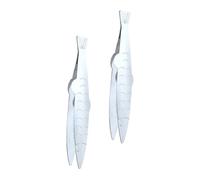 Abaodam Fish Bone Tweezers Dishwasher Safe 2pcs Multifunctional Stainless Steel Kitchen Food Clips Silver Seafood Tool for Cooking and Serving