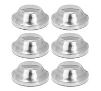 Abaodam Floor Flange Post Bracket Smooth Polished 6pcs Round Base Stainless Steel for Handrail Railing Support and Log Cabin Column Wraps