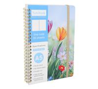Abaodam Floral Spiral Notebook A5 with Lined Pages and Elastic Closure
