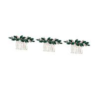Abaodam Flower Hair 3pcs Bride Hair Accessories Hair Accessories for Women Wedding Headpiece for Bride Bridal Headpiece Tiara Bride Rhinestone Hair Comb Ferroalloy Crystal Hair Piece Miss