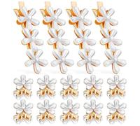 Abaodam Flower Shape Hair Clips and Small Alloy Clips with Artificial 14 Pcs Elegant and Lovely for Women for Daily and Wedding Hair Styling