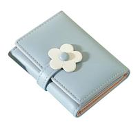 Abaodam Flower Wallet PU Leather Cute Korean Style Pocket Size | Student Id Holder, Driver Card Storage, School Day Shopping Use, Design for Commuters