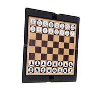Abaodam Foldable Portable International Checkers Board Game with Plastic Checkers, Travel Chess and Draughts Set for Family and Adults, Compact Clipboard Design in Black