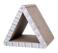 Abaodam Foldable Triangle Cat Scratching Pad Made of Corrugated Cardboard with 6-sided Use and Multiple Scratching Angles for Indoor Cats and Kittens, Protecting Furniture Effectively