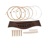 Abaodam Folk Acoustic Guitar Bridge Replacement Kit for Beginners Includes Saddle Nut and Pins for Wood Guitar Strings for Practice Sessions and Repairs