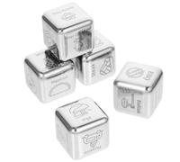 Abaodam Food Decision Dice Convenient Game Props Stylish Design 5pcs Stainless Steel to Add Creativity to Meals for Travel Adventures and Friend Gatherings