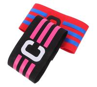 Abaodam Football Captain's Armband Colorful Durable Soft Small for Adults for Soccer Team Sports Black Red