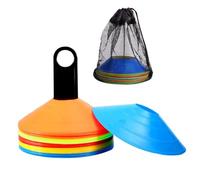 Abaodam Football Training Marker Discs Set of 50 with Easy-to-see Colours and Bounce Back Feature for Shuttle and Slalom Based Exercises Includes Carrying Bag for Random Color