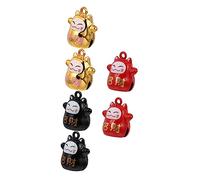 Abaodam Fortune Cat Shape Bells DIY Jewelry Accessories for Bracelets Bag Pendants Durable Reusable Craft Bells with Chinese Blessing Symbols