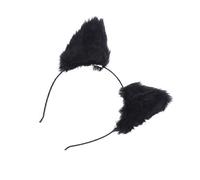 Abaodam Fox Ears Headband Plush Animal Ears Hairhoop Fancy Dress Party Cosplay Halloween Costume Accessory Black