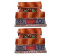 Abaodam Funeral Supply Sacrifice Paper House 2 Pcs 3D Paper Model for Ancestor Worship and Qingming Festival Grave Sweeping