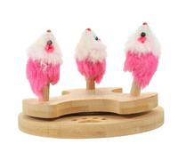 Abaodam Funny Kitten Turntable Pet Interactive Wooden Cat for Indoor Play Relieves Boredom Prevents Destructive Behavior Promotes Exercise Healthy Growth Random Color