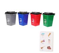 Abaodam Garbage Sorting Educational Thick Plastic Miniature Trash Bin Models for Early Learning Interactive Environmental Awareness Plaything Kit for Cognitive and Motor Skill Development