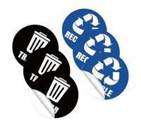 Abaodam Garbage Sorting Stickers PVC Material 6 Sheets English Letter Pattern Environmental and Reusable Features, Suitable for Hotel and Shop Use