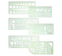 Abaodam Geometric and Circle Template Ruler Set for Architecture Drafting Sturdy Plastic Material Suitable for Professional Design and Measurement
