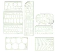 Abaodam Geometric Drawing Templates Set 9pcs Circle and Oval Stencils with Versatile Use and Portable Convenience for Sketching on The Go