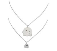 Abaodam Ghost Pendant Necklace for Couples and Friends Creative Cartoon Charm Necklaces Lightweight Jewelry Gift for Valentine S Day Symbolizing Love and Friendship Bonds