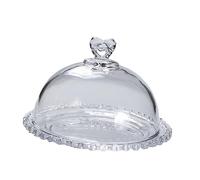 Abaodam Glass Dome Food Storage Tray Snack Display Container Cake Serving Dish Lid for Sweet Display for Restaurant Home Use