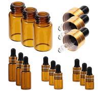 Abaodam Glass Dropper Bottles Reusable Light-proof Bottles 12pcs with 1ml to 5ml Capacity for Essential Oils and Cosmetics for Home Use and Selling Small Amounts of Cosmetics