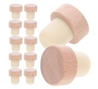 Abaodam Glass Jar Cork Lid T-Shape 30PCS Hand Polished Wood Wine Bottle Stoppers for Wine Bottle Sealing and Storage