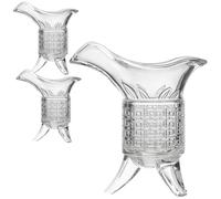 Abaodam Glass Liquor Cup Set 3Pcs Chinese Emperor Style - 2X 10Ml Whiskey Shot Glasses and 1X 120Ml Wine Dispenser in Retro Design - Decorative Glassware for Party and Home Use