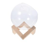 Abaodam Glass Plant Terrarium with Wooden Stand Design for Succulent Propagation for Home Decor and Indoor Gardens Convenient Care with Tilted Opening Diameter