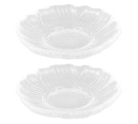 Abaodam Glass Tea Saucer 2Pcs Round Glass Plate and Serving Dish Lightweight Coaster for Tea Party and Kitchen Use