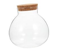 Abaodam Glass Terrarium Jar Cork Lid for Desktop Micro Landscape 13cm Round Sealed Glass Bottle Suitable for Succulent Plants and Moss Display