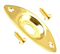 Abaodam Gold Dented Electric Guitar Jack Plate Gt20, Bass Pickup Socket Plate, Metal Input Output Jack Socket for Electric Guitar Replacement and Repair