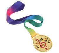 Abaodam Gold Music Medal for Zinc Alloy Award Medals with Neck Ribbon for Piano Violin Singing Dance Competitions and Performances for Winners