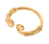 Abaodam Gold Plated Embossed Cloud Amulet Open Adjustable Cuff Bracelet Wukong Inspired Metal Carved Hand Jewelry for Women Men Vintage Feng Shui Accessory