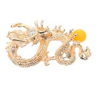 Abaodam Golden Chinese Dragon Zinc Alloy for Women and Men Brooch Pin Decorative Accessory, Versatile Lapel Pin Fashion Dragon Ornament Brooch for Hat and Shawl