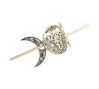Abaodam Golden Classical Hair Stick Crescent Alloy Hollow Design Comfortable to Wear Versatile Fashionable Hairpin for Daily Life and Parties