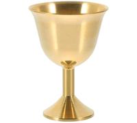 Abaodam Golden Copper Holy Mug Resistant to Aging and Does Not Fade Easily, Multi-Function Desktop Buddhism Cup for Home Or Temple Use, Decorative Tableware for Enthusiasts of Eastern