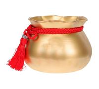 Abaodam Golden Iron Luck Bag Shape Flower Pot with Premium Texture for Home and Study Room Decoration, Suitable for Money Tree and Green Plants, Stylish Household Plant Pot