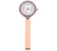 Abaodam Golden Nurses Clip-on Watch with Luminous Hands, Classic Simple Alloy and Glass Pocket Watch for Healthcare Professionals and Everyday Use