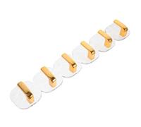 Abaodam Golden Self Adhesive Coat Hooks No Drilling Required Pet Material Wall Mounted Hooks for Holding Scarfs and Key Rings for Bathroom and Hotel Use
