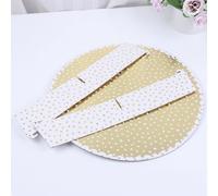 Abaodam Golden Single-Tier Disposable Cake Display Stand with Dot Pattern, Foldable Paper Material Tray for Parties and Bakeries, Round Shape Treat Rack
