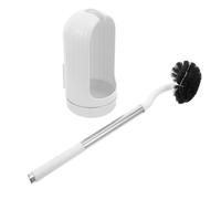 Abaodam Golf Toilet Brush White Elegant for Bathroom Cleaning with Holder Handle Curved Bristle Scrubber, Abs and Stainless Steel Material, Effective Cleaning of Dead Corners
