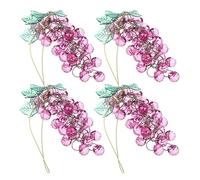 Abaodam Grape Pendant Beaded Ornaments Acrylic Hanging 4pcs Grape Cluster Easy Hanging and Break Resistance Decorative Artificial for Home and Festival Atmosphere