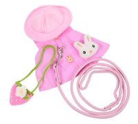 Abaodam Guinea Pig Clothes Set with Harness and Leash Bag Soft Mini Hat Included Comfortable Bunny and Ferret Costume for Outdoor Walks and Photo Sessions S Pink