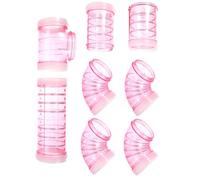 Abaodam Guinea Pig Maze Tube Pink Plastic Hamster Cage External Tunnel DIY Connect Tubes for Rat Cage Pet Activity Playhouse Safe and Practical Playground