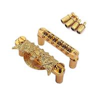 Abaodam Guitar Bridge Set Replacement Parts for Style Guitar Gold Includes Saddle and Tailpiece for Acoustic Bridge Clamp Setup